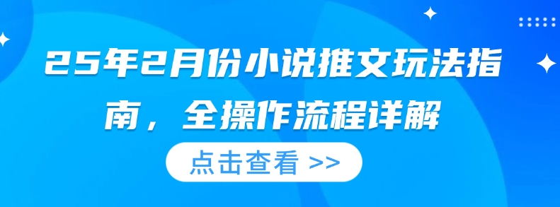 25年2月份小说推文玩法指南，全操作流程详解-云源网创