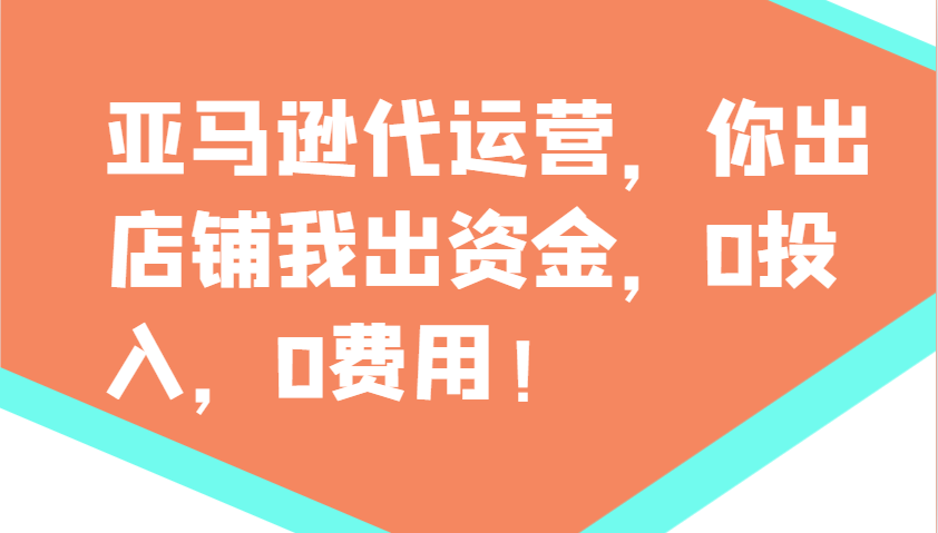 亚马逊代运营，你出店铺我出资金，0投入，0费用，无责任每天300分红，赢亏我承担-云源网创