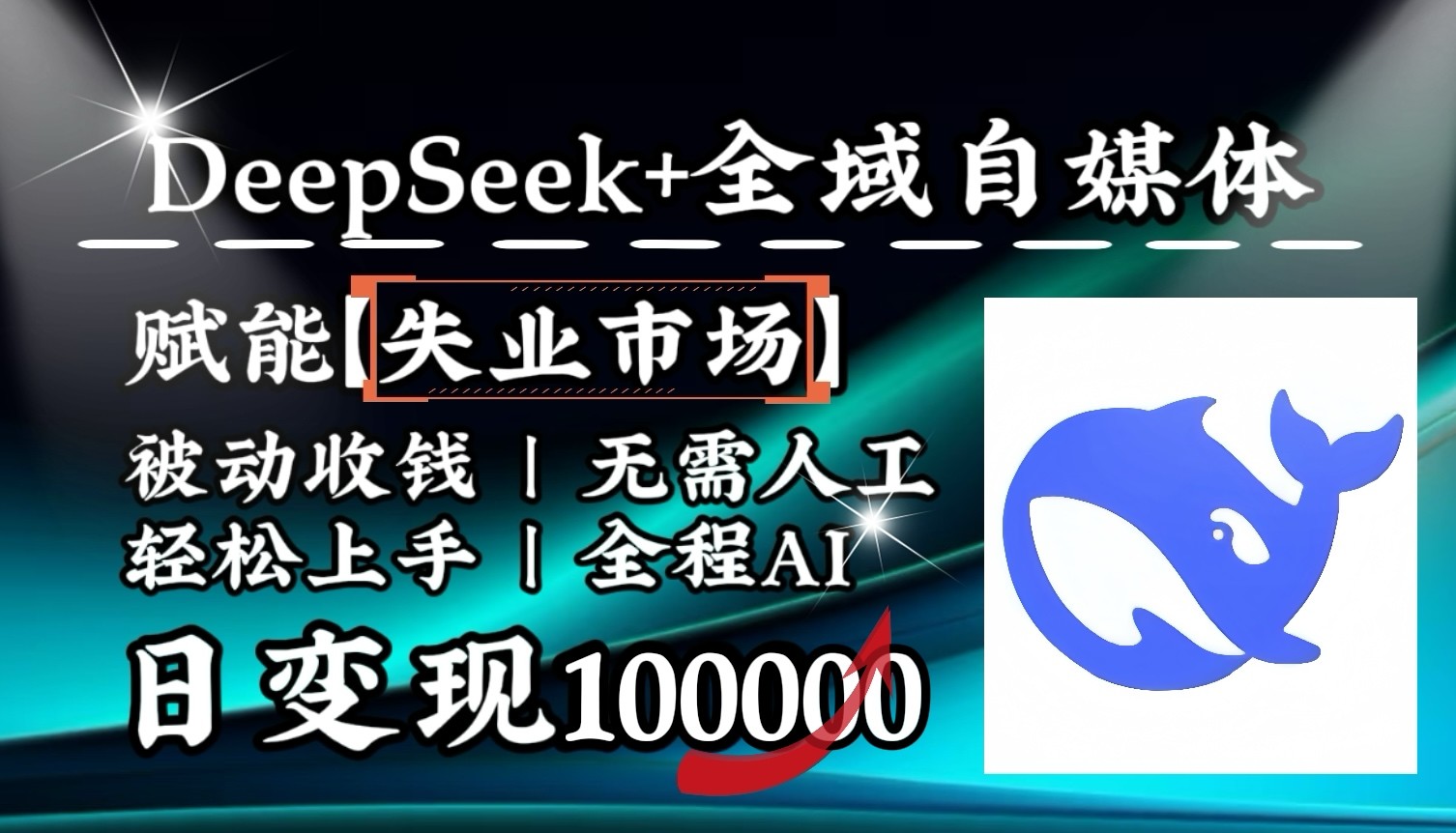 降维打击，DeepSeek+失业市场，全自动操作，结合人人刚需，单月利润轻松破100000＋-云源网创