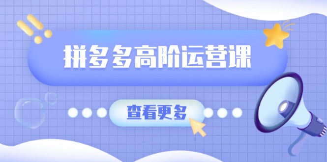 拼多多高阶运营课：极致群爆款玩法，轻付费无尽复制，打造单品爆款之路-云源网创