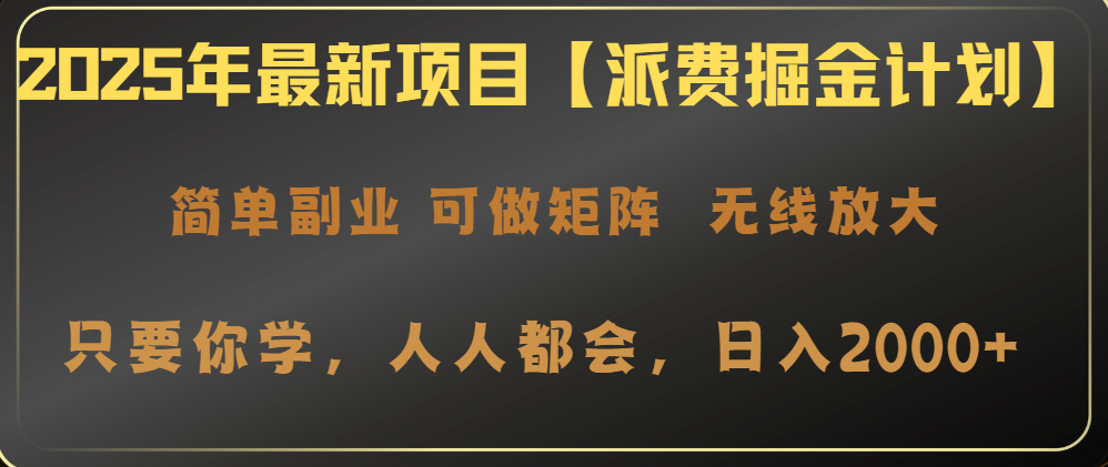 2025年最新项目【派费掘金计划】操作简单，日入2000+-云源网创