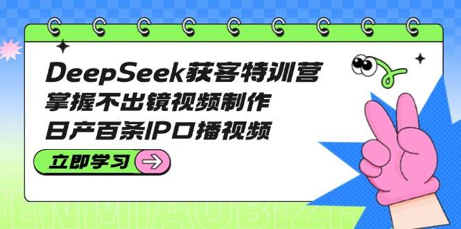 DeepSeek获客特训营：掌握不出镜视频制作，日产百条IP口播视频-云源网创