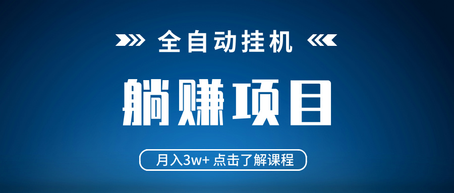 全自动挂机项目 月入3w+ 真正躺平项目 不吃电脑配置 当天见收益-云源网创