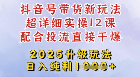 2025全新升级抖音带货玩法，一天纯利四位数，从剪辑到选品再到发布投流，超详细玩法揭秘-云源网创