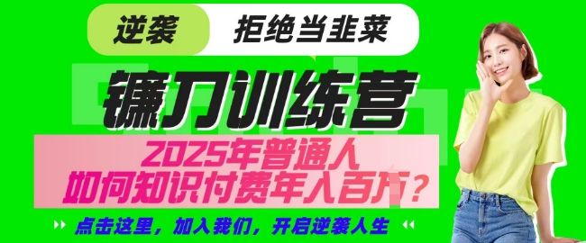 【网创项目终点站-镰刀训练营超级IP合伙人】25年普通人如何通过知识付费实现逆袭【揭秘】-云源网创