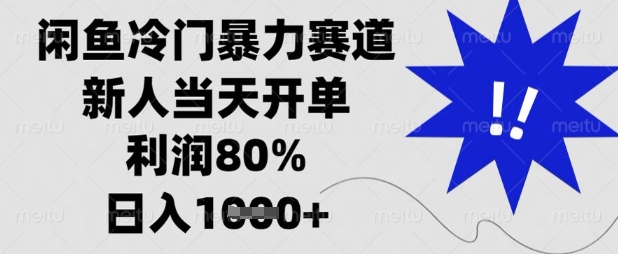 闲鱼冷门暴力赛道，新人当天开单，利润80%，日入数张【揭秘】-云源网创