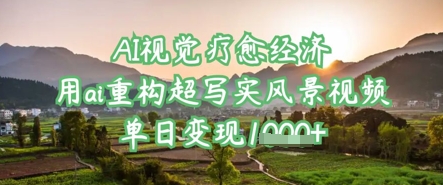 AI视觉疗愈经济：用ai重构超写实风景视频，单日变现多张-云源网创