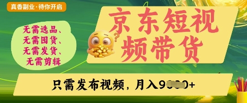 京东短视频带货，开启零门槛躺Z新时代【揭秘】-云源网创