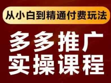 拼多多推广实操课程，从小白到精通付费玩法-云源网创