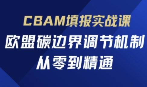 CBAM填报实战课，欧盟碳边界调节机制，从零到精通-云源网创