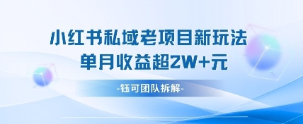 小红书私域项目新玩法，单月变现过W+-云源网创
