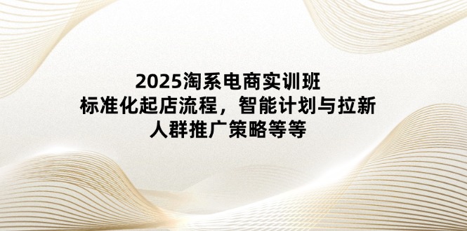 2025淘系电商实训班：标准化起店流程，智能计划与拉新，人群推广策略等等-云源网创