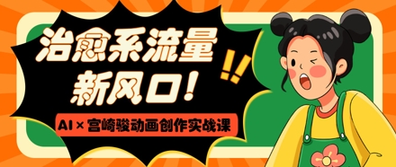 治愈系流量新风口，AI+宫崎骏动画创作实战课，从0到1打造爆款视频-云源网创