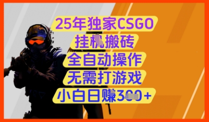 25年独家CSGO挂G搬砖，全自动操作，无需打游戏，小白日入3张+【揭秘】-云源网创