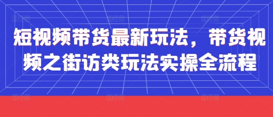 短视频带货最新玩法，带货视频之街访类玩法实操全流程-云源网创