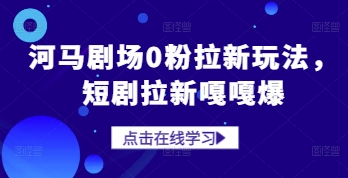 河马剧场0粉拉新玩法，短剧拉新嘎嘎爆-云源网创