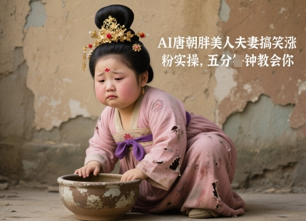 AI唐朝胖美人夫妻搞笑涨粉实操，五分钟教会你-云源网创